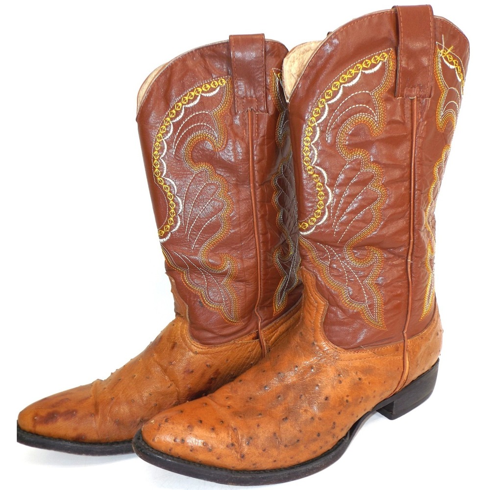 Estrada Exotic Ostrich Boots Botas Vaqueras de Avestruz - Mex 30.5 - US 11.5 D